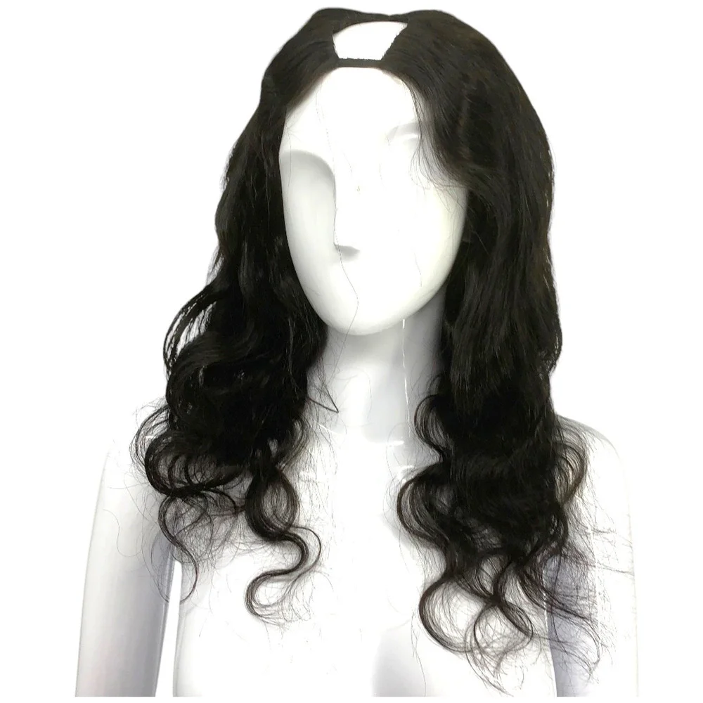 New Jcoolo V Part Wig Human Hair Body Wave 100% Remy Human Hair Half Wig 22